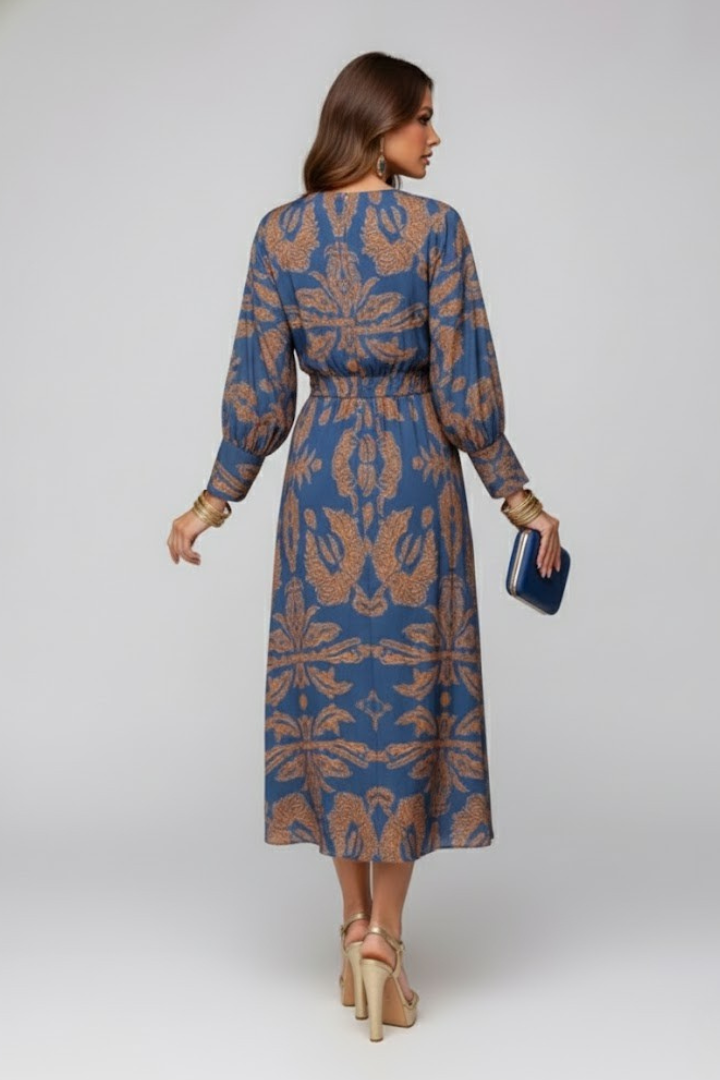 Lila | V-Neck Printed Maxi Dress