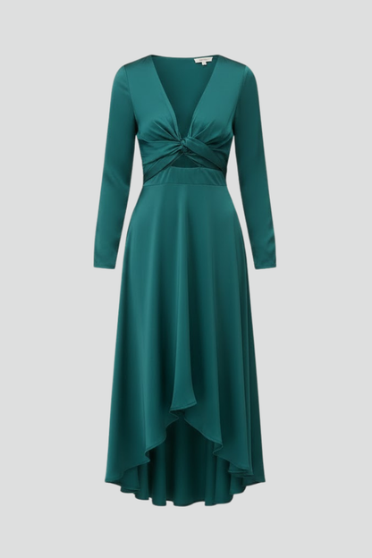 Lena | Elegant Midi Dress with Front Tie