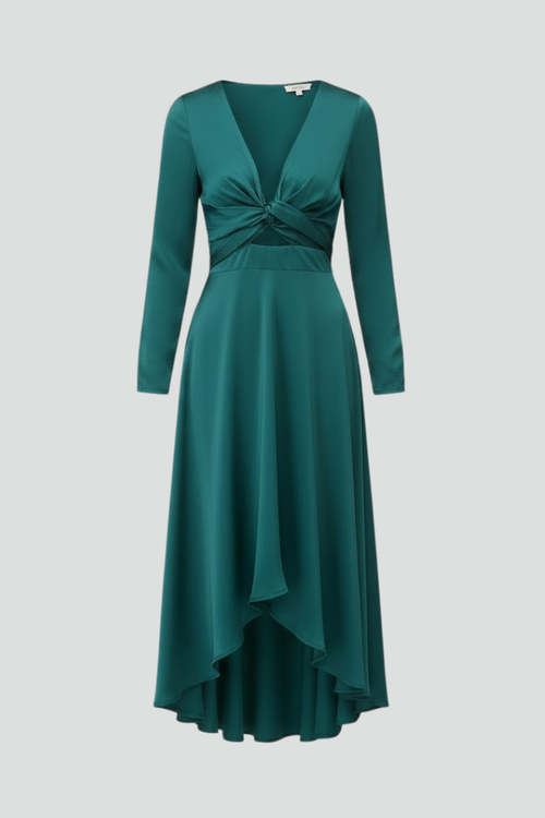 Lena | Elegant Midi Dress with Front Tie