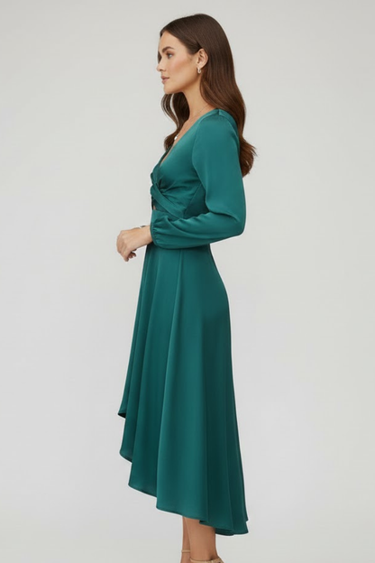 Lena | Elegant Midi Dress with Front Tie