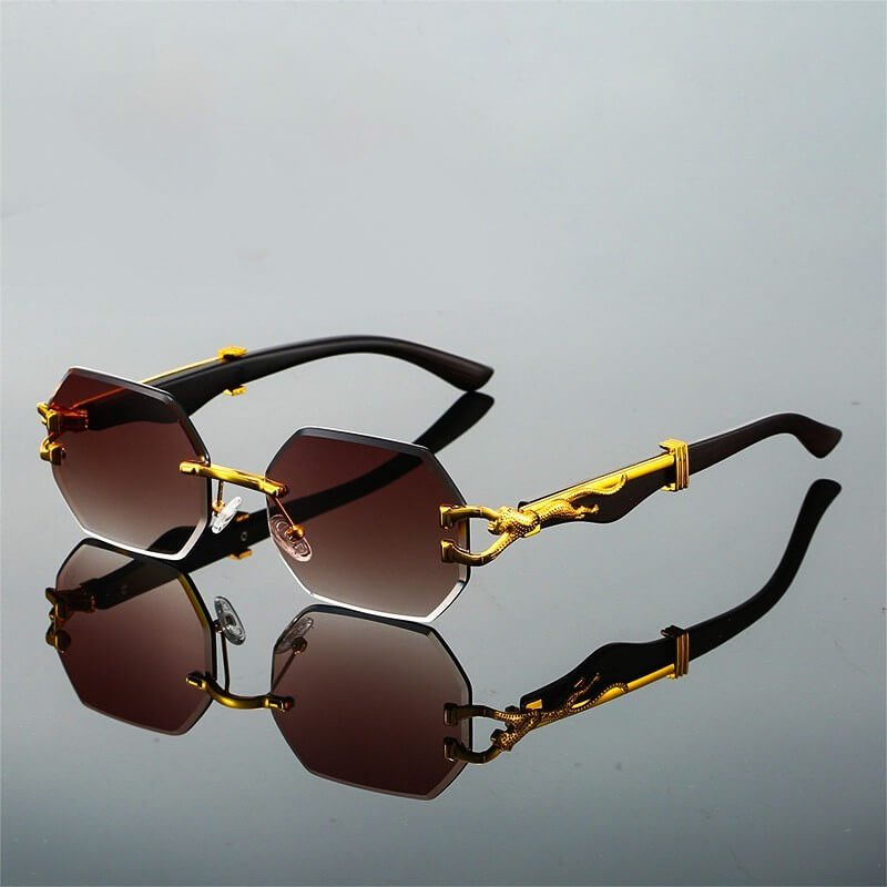 Vivienne | Leopard Frameless Retro Sunglasses