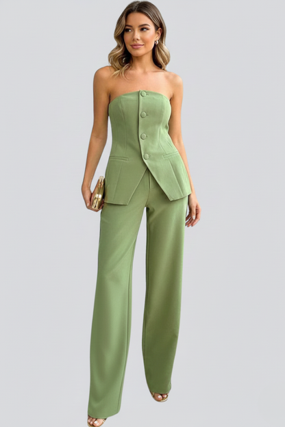 Luna | Bustier Set with Wide-Leg Pants