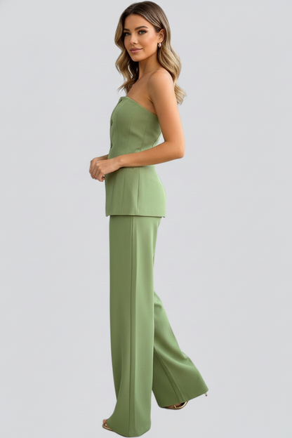 Luna | Bustier Set with Wide-Leg Pants