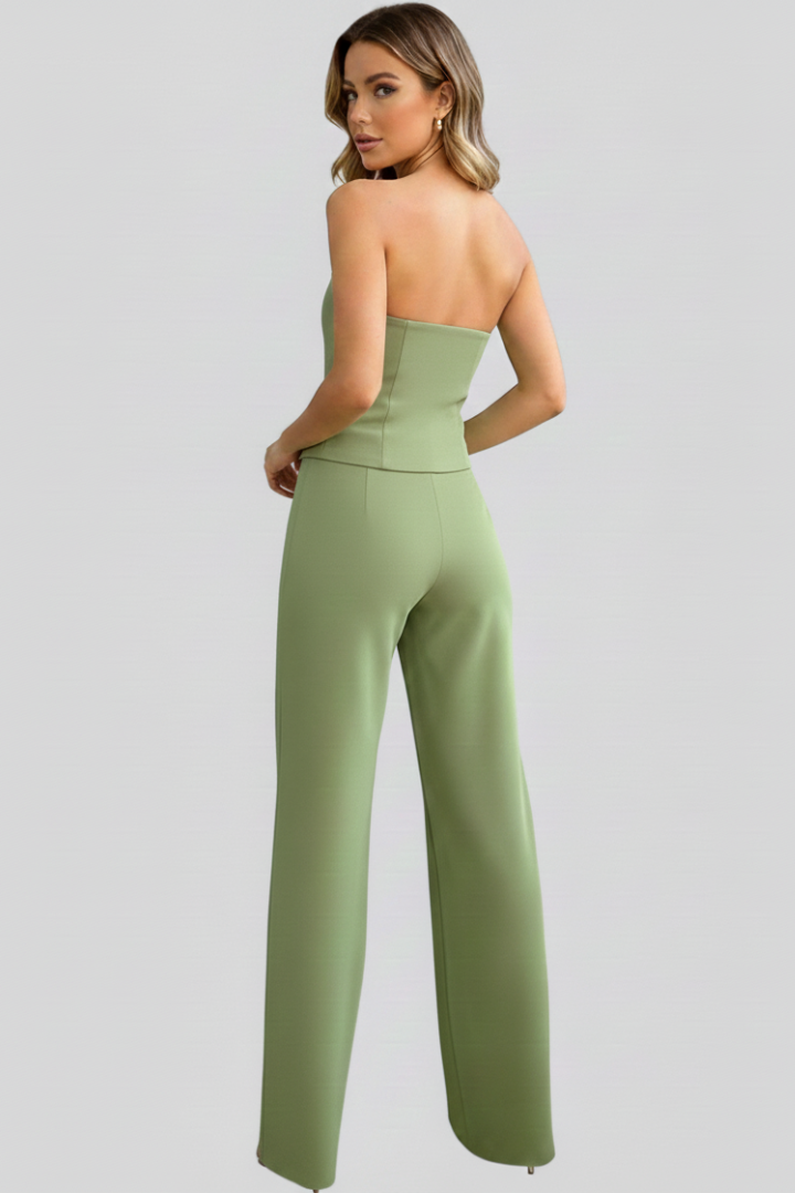 Luna | Bustier Set with Wide-Leg Pants