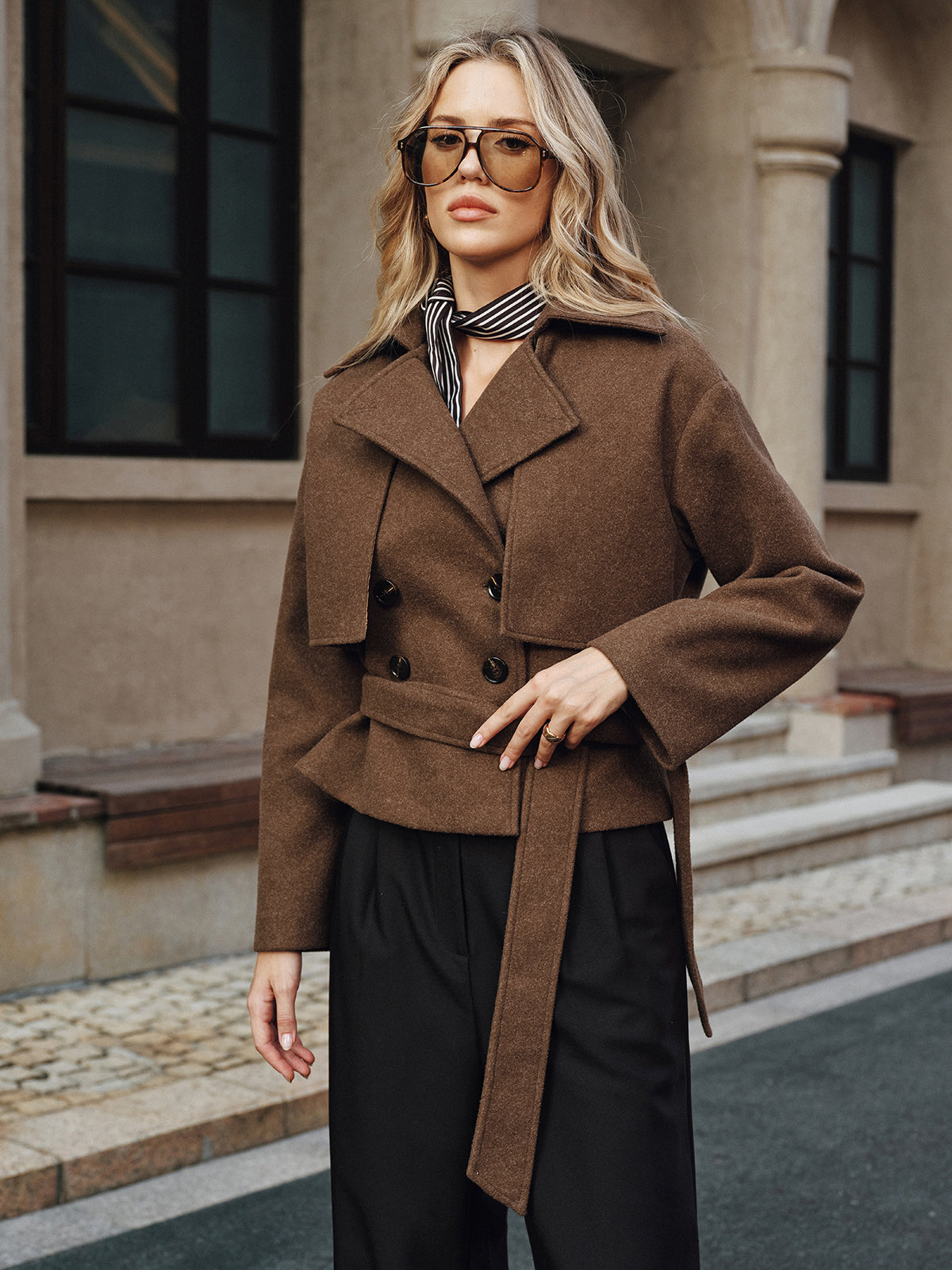 Cassidy | Tweed Coat with Belted Design | Stylish Outerwear for Every Occasion