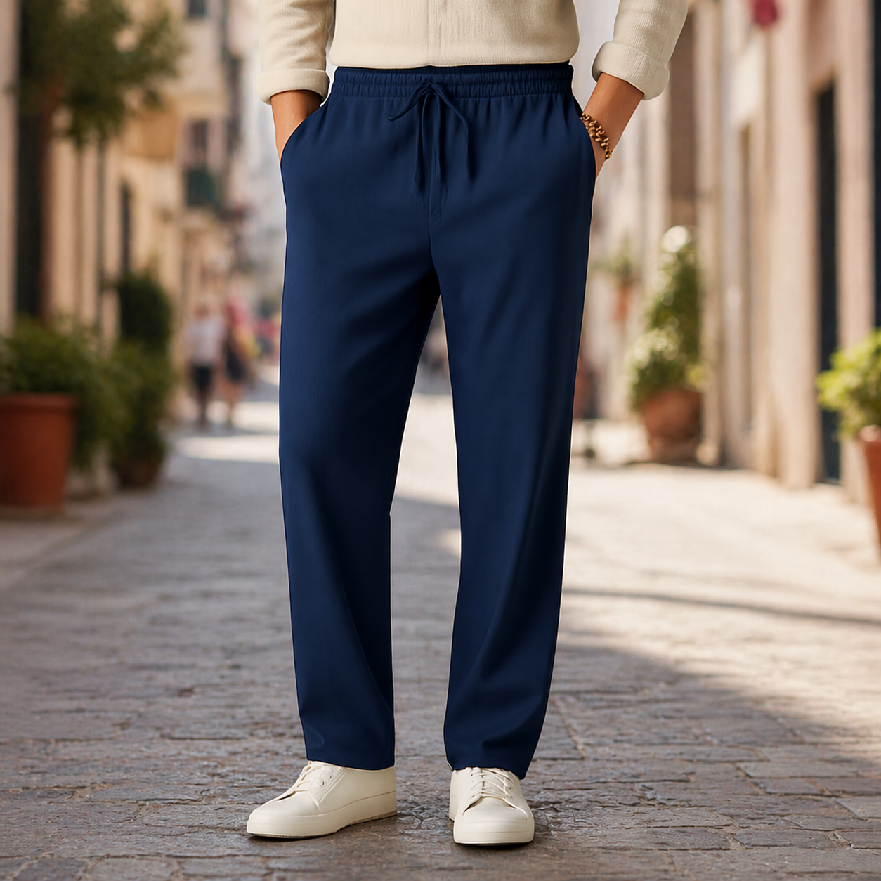 Magnus | Elegant Linen Drawstring Trousers