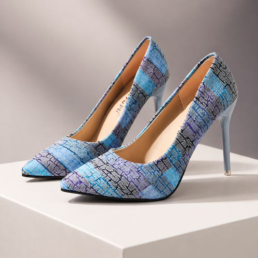 Amara | Printed Leather Pointed Toe Heels