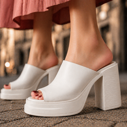 Adeline | Luxe Leather Platform Mules