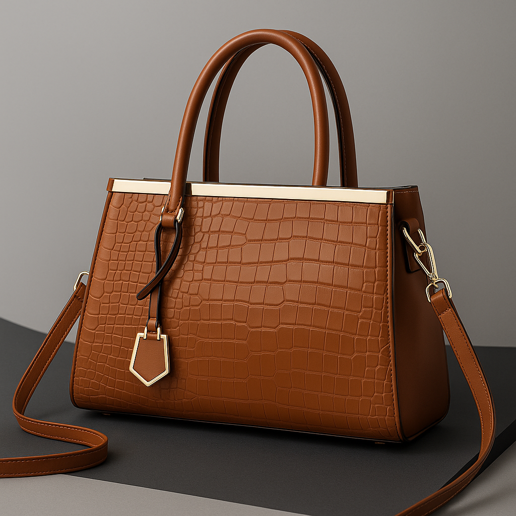 Mariana | Croc-Embossed Leather Structured Handbag