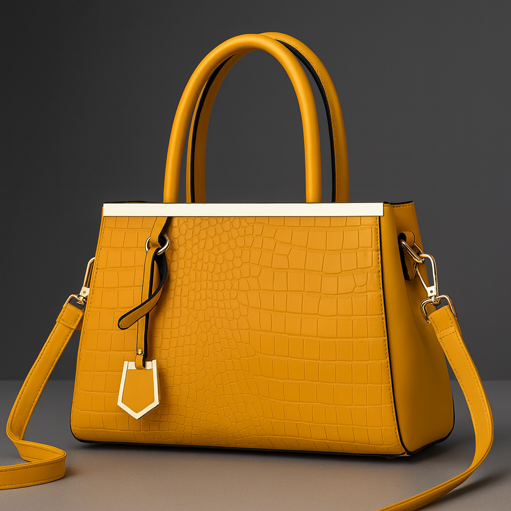 Mariana | Croc-Embossed Leather Structured Handbag