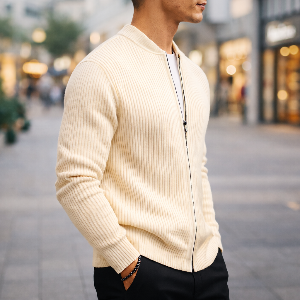 Soren | Luxe Wool Zip-Up Cardigan
