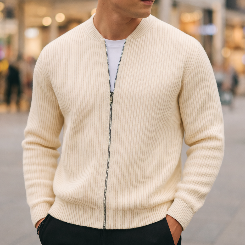 Soren | Luxe Wool Zip-Up Cardigan