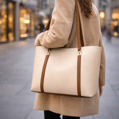 Honora | Chic Leather Handbag with Gold Hardware