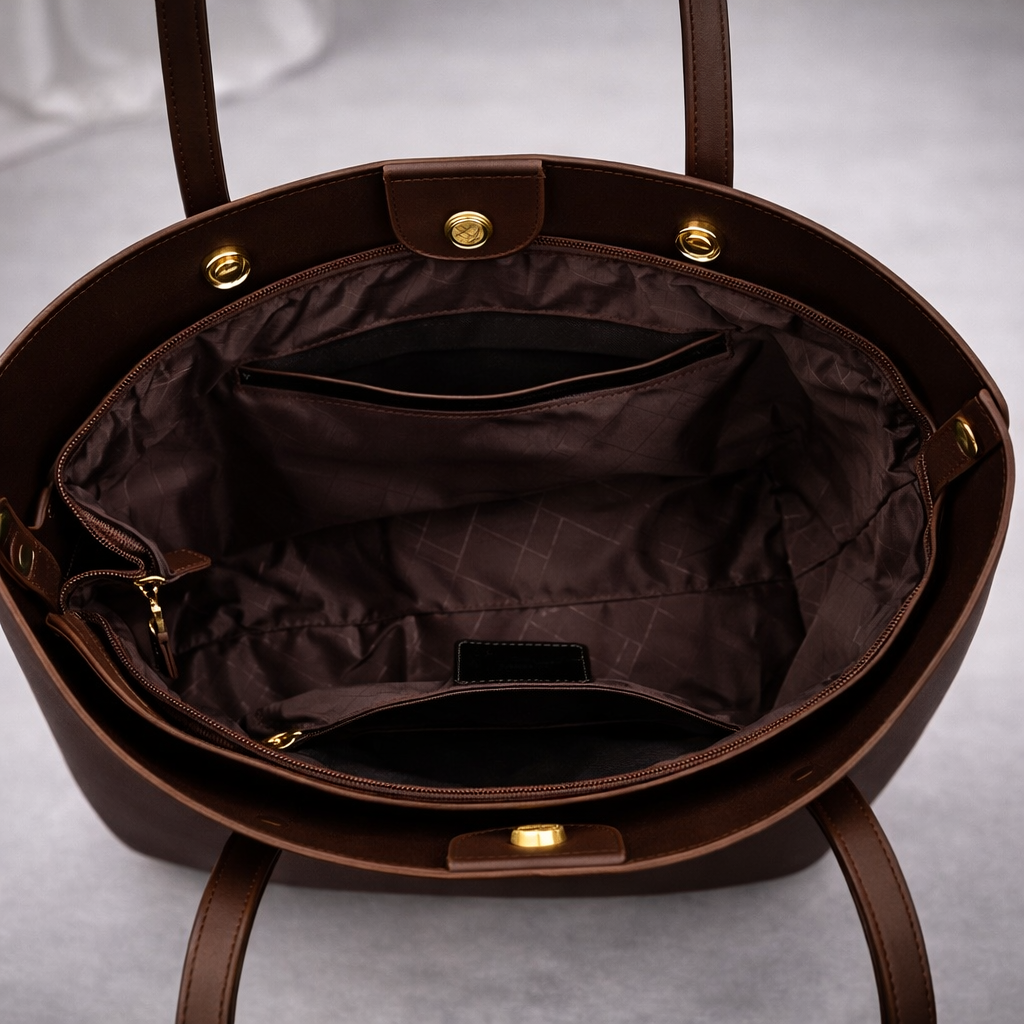 Honora | Chic Leather Handbag with Gold Hardware