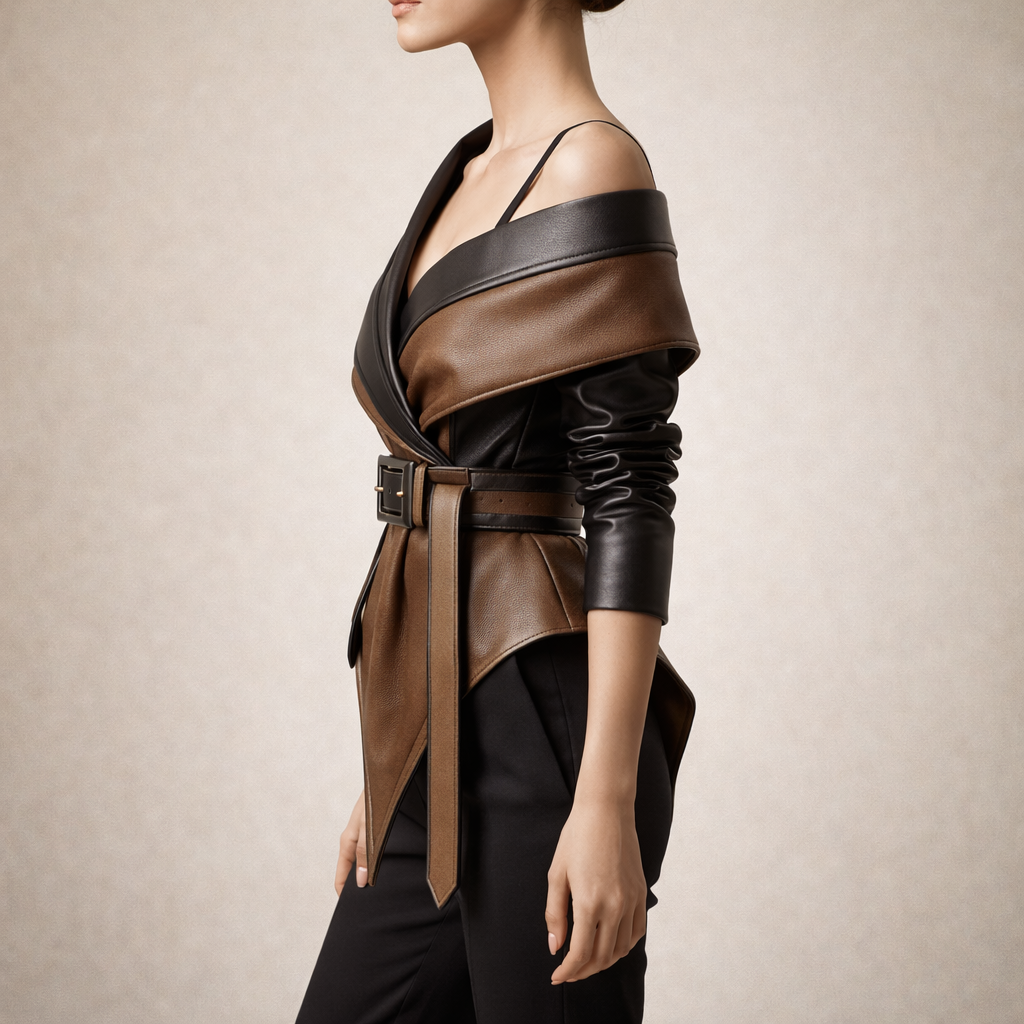 Dorothea | Luxe Full-Grain Leather Belted Jacket