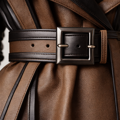 Dorothea | Luxe Full-Grain Leather Belted Jacket