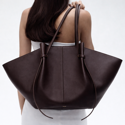 Estelle | Italian Leather Tote with Metal Accents
