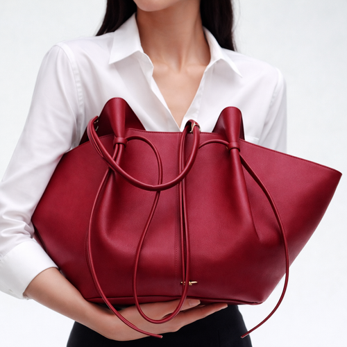 Estelle | Italian Leather Tote with Metal Accents