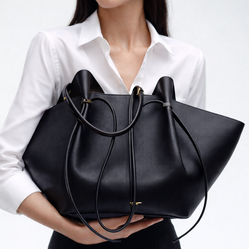Estelle | Italian Leather Tote with Metal Accents