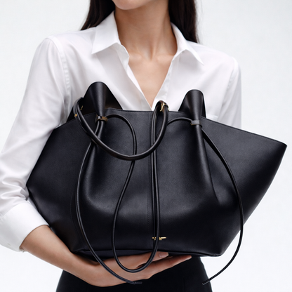 Estelle | Italian Leather Tote with Metal Accents