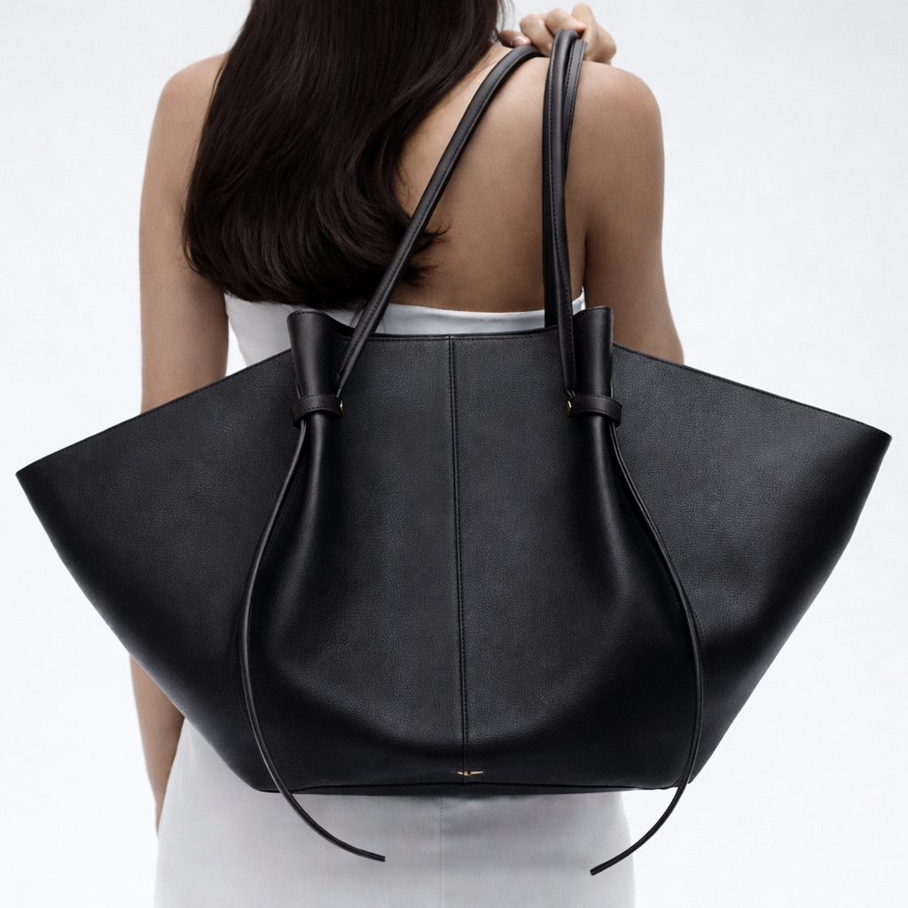 Estelle | Italian Leather Tote with Metal Accents