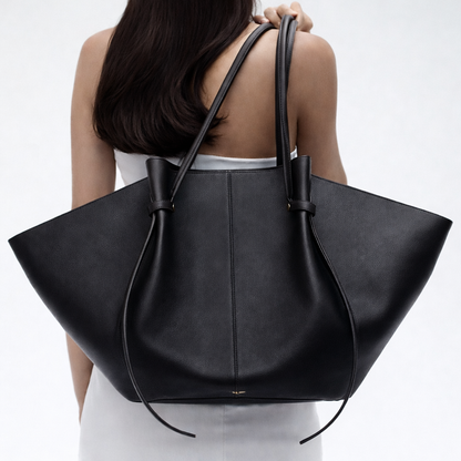 Estelle | Italian Leather Tote with Metal Accents
