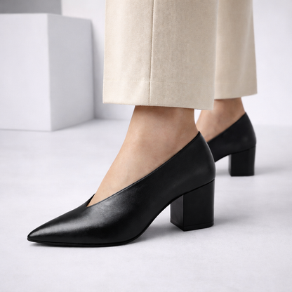Bianca | Italian Leather Block Heels