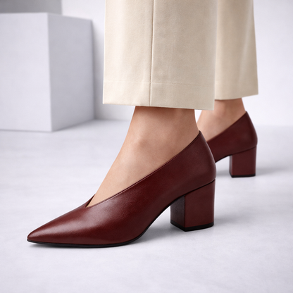 Bianca | Italian Leather Block Heels