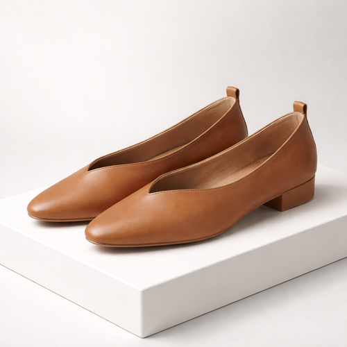 Clara | Italian Leather Low Block Heel Pumps