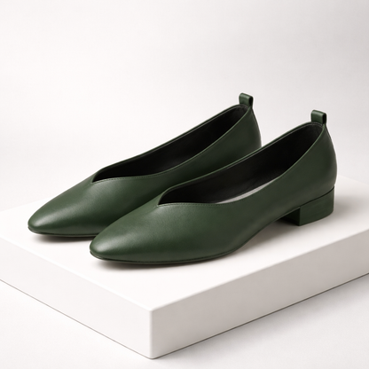 Clara | Italian Leather Low Block Heel Pumps