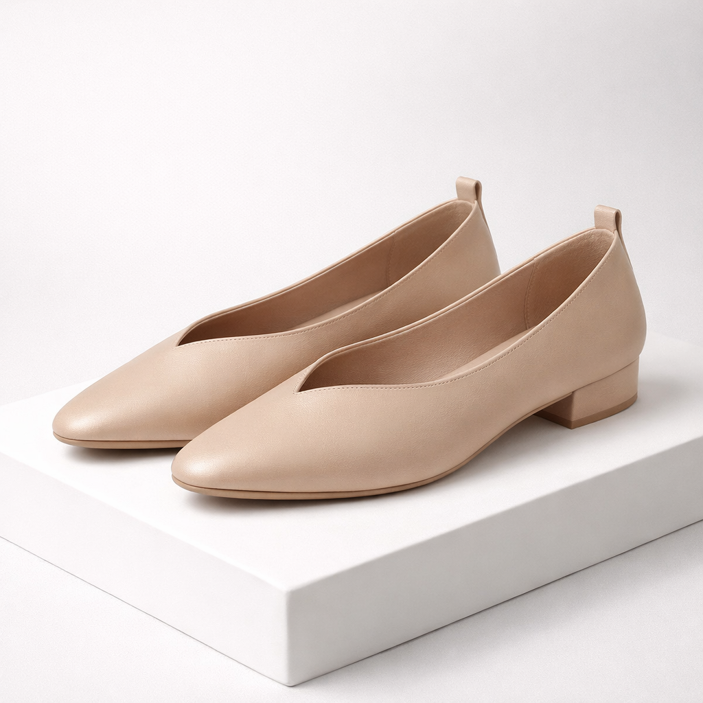 Clara | Italian Leather Low Block Heel Pumps
