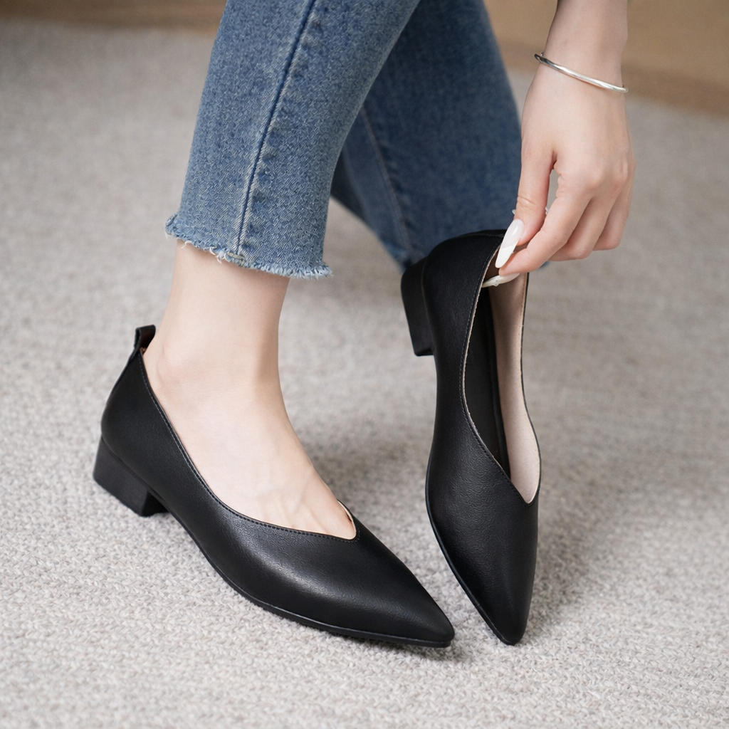 Celine | Italian Leather Block Heel Pumps