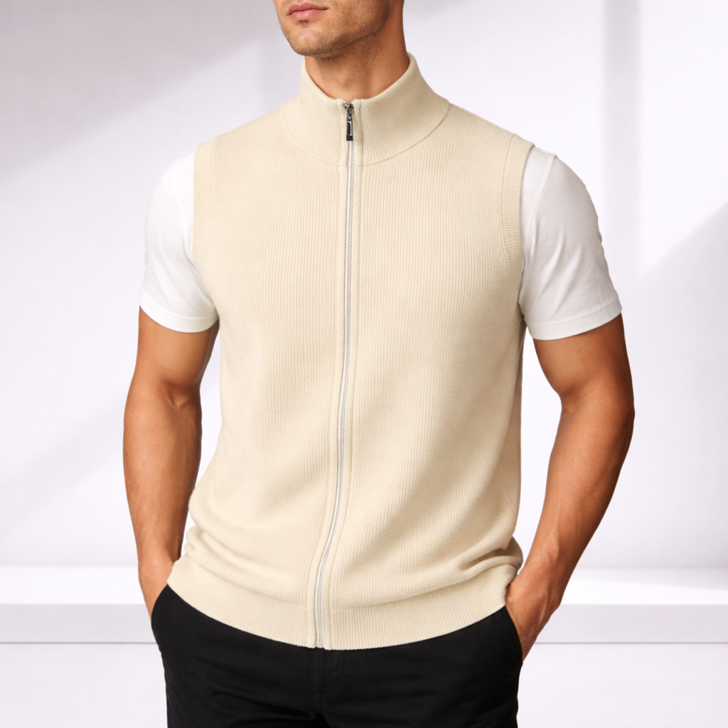 Alaric | Luxe Merino Wool Zip-Up Vest