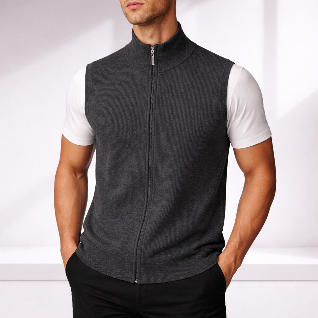 Alaric | Luxe Merino Wool Zip-Up Vest