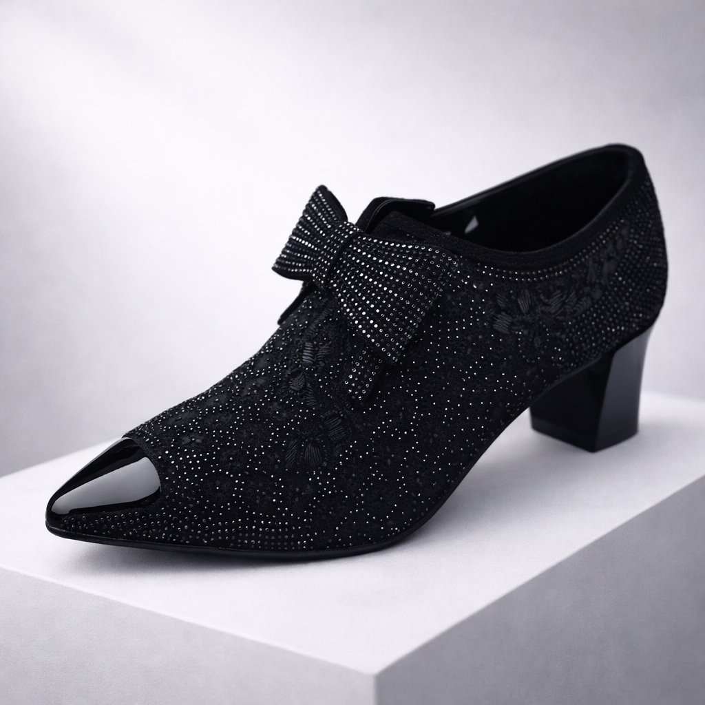 Coralie | Elegant Block Heels with Bow Detail
