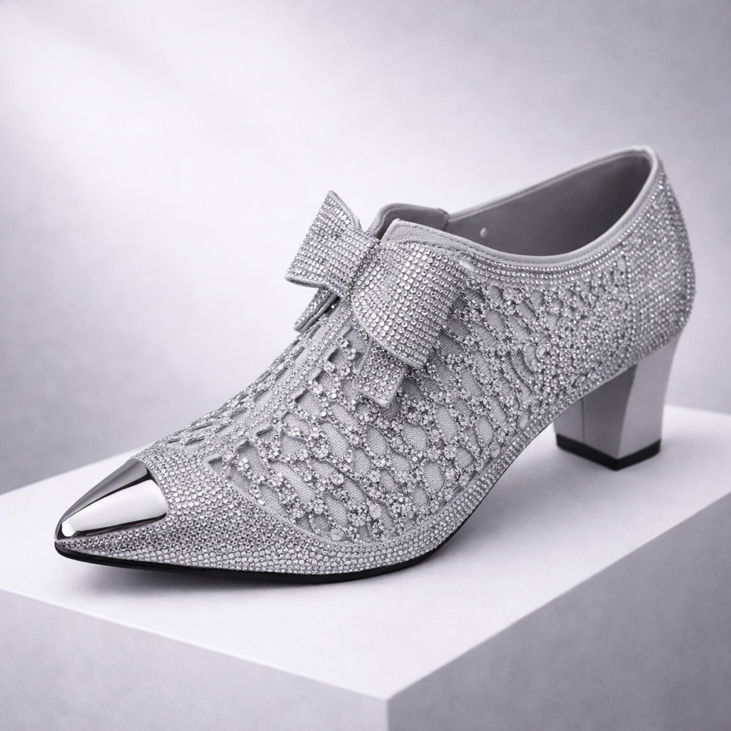 Coralie | Elegant Block Heels with Bow Detail