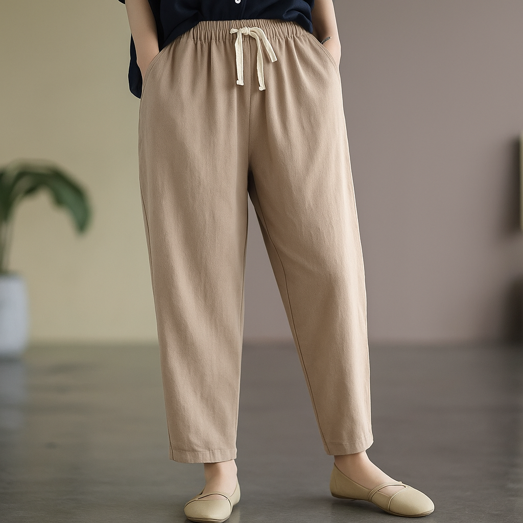 Nadia | Effortless Linen Drawstring Trousers