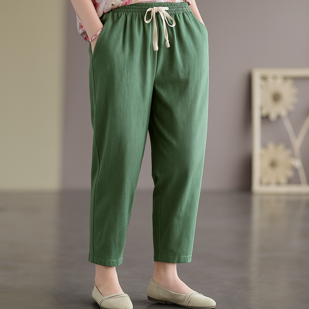 Nadia | Effortless Linen Drawstring Trousers