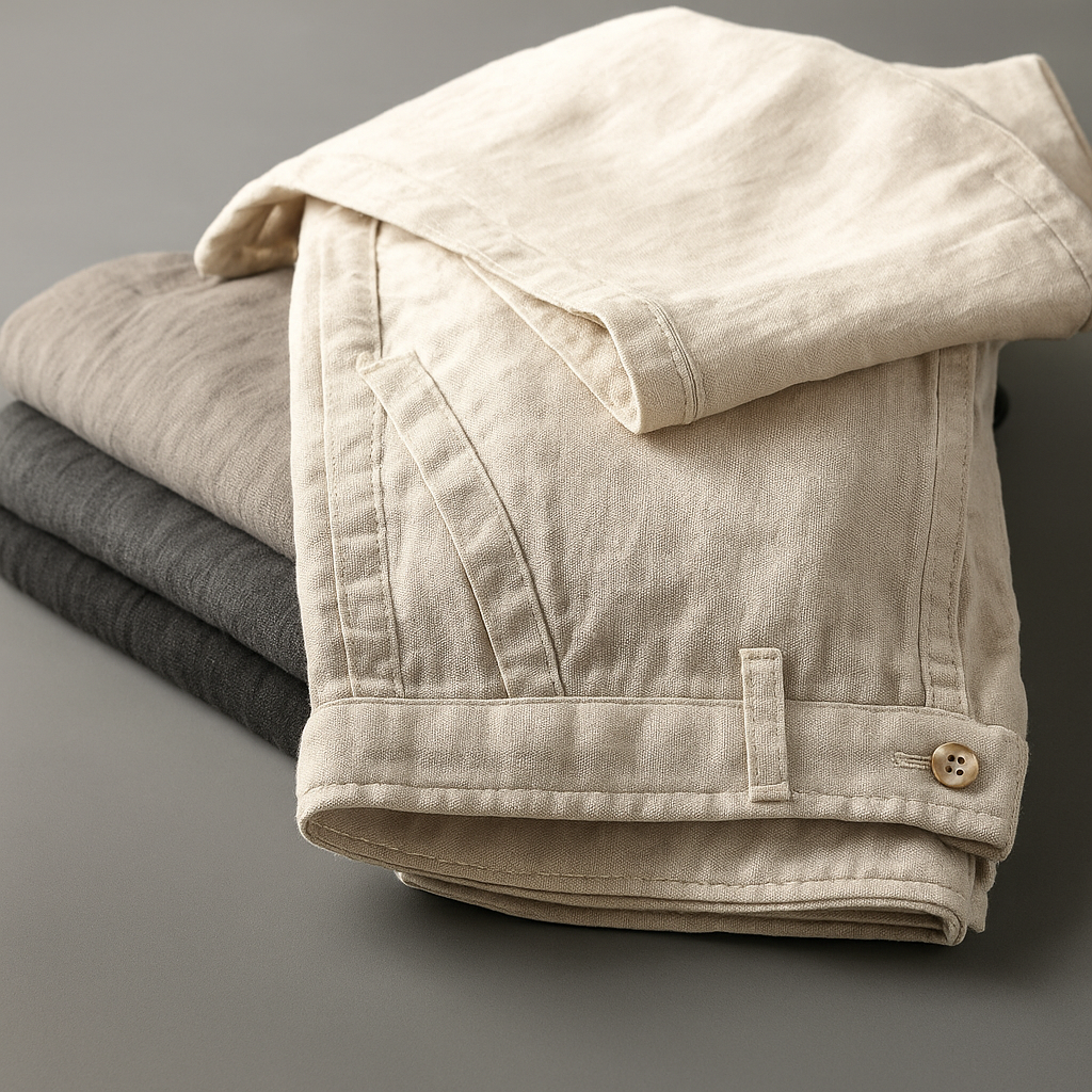 Bastian | Tapered Linen Casual Trousers