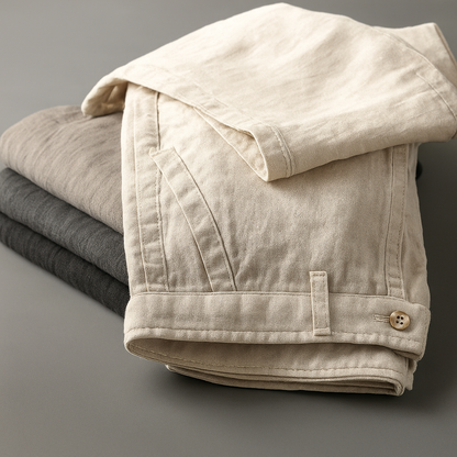 Bastian | Tapered Linen Casual Trousers