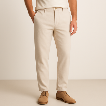 Bastian | Tapered Linen Casual Trousers