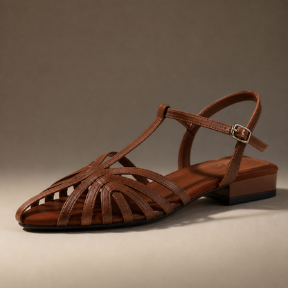 Alessia | Luxe Leather Woven Strap Sandals