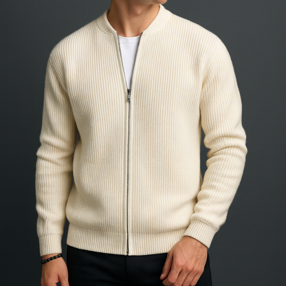 Soren | Luxe Wool Zip-Up Cardigan