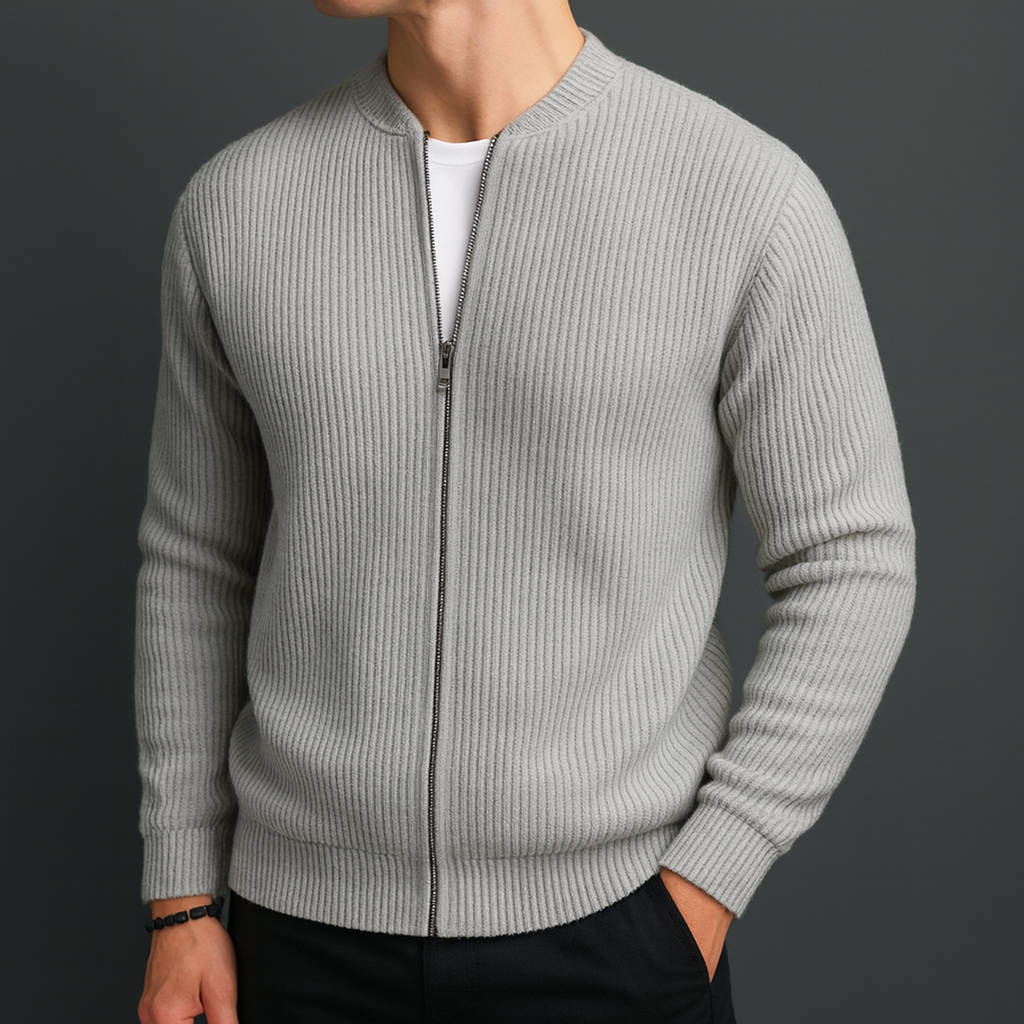 Soren | Luxe Wool Zip-Up Cardigan