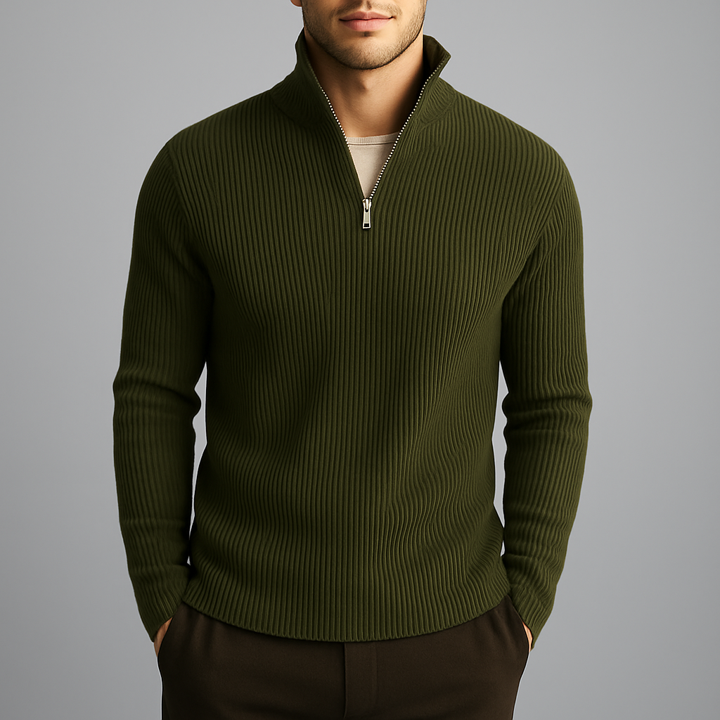 Quentin | Merino Wool Ribbed Turtleneck Sweater