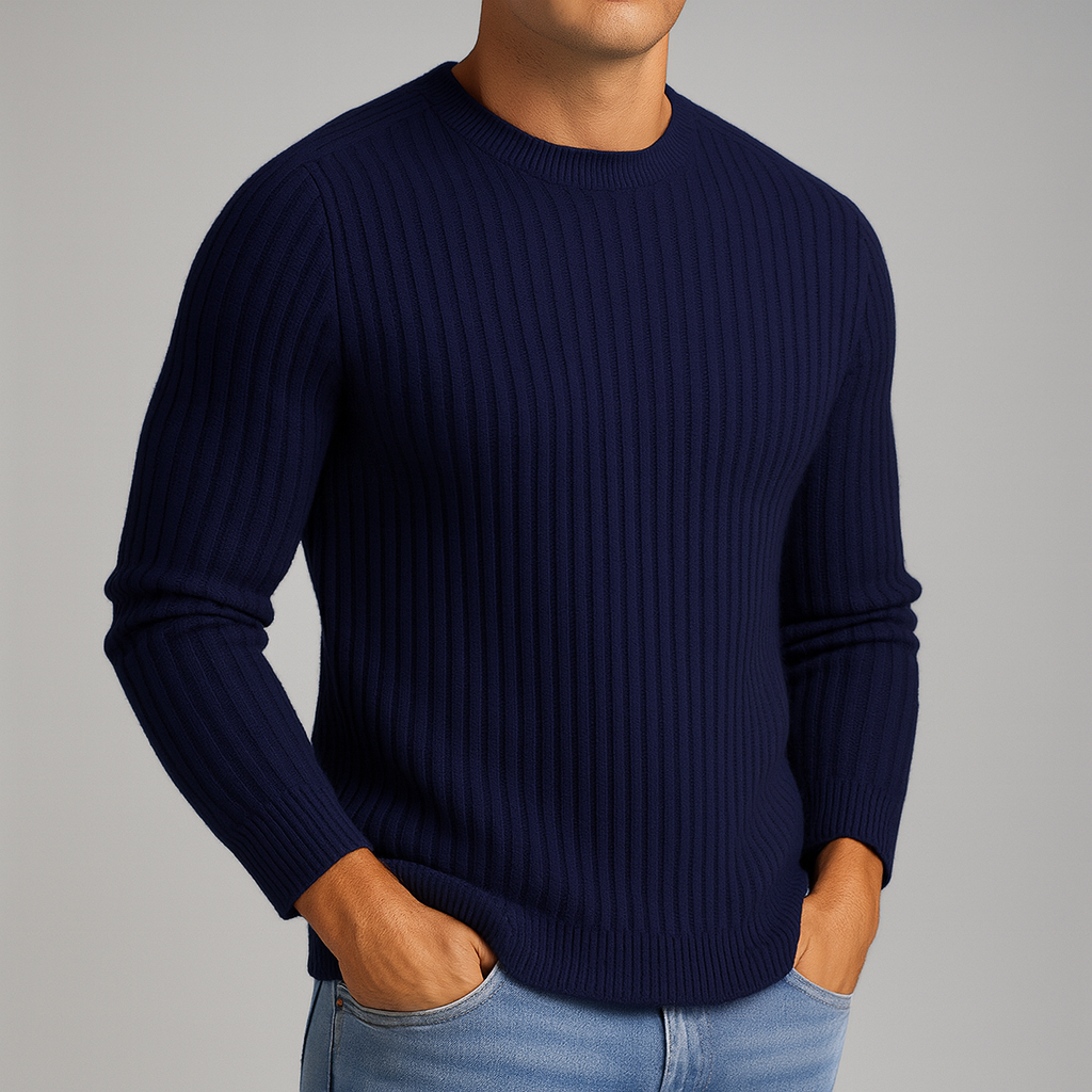Miles | Merino Wool Ribbed Crewneck Sweater