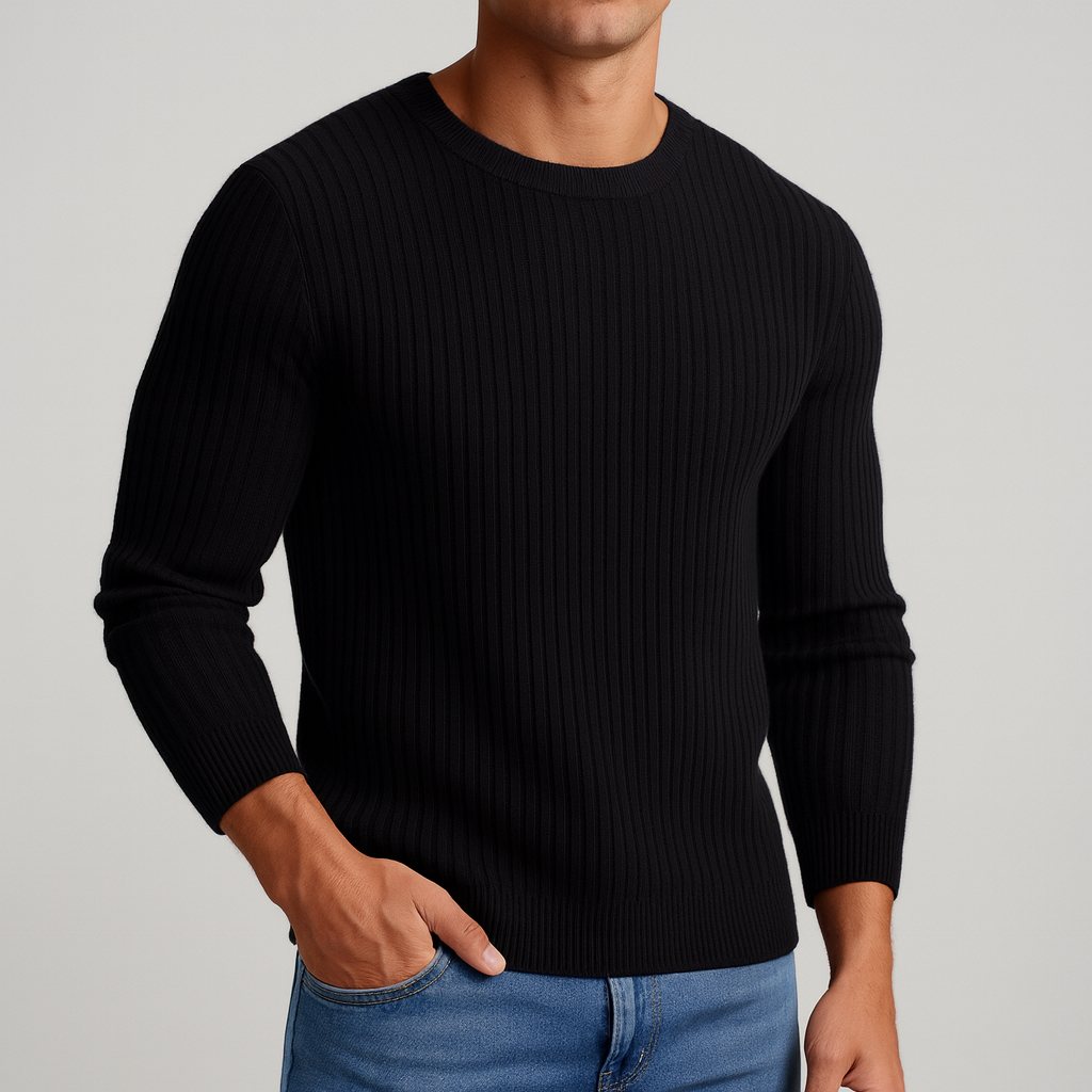 Miles | Merino Wool Ribbed Crewneck Sweater