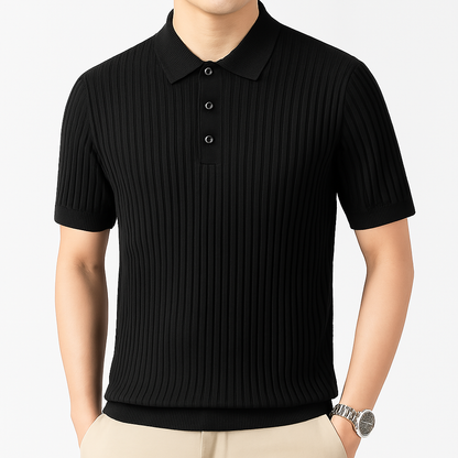 Lachlan | Ribbed Knit Polo Shirt