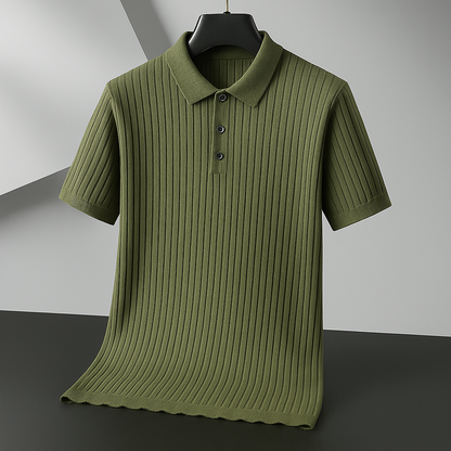Lachlan | Ribbed Knit Polo Shirt