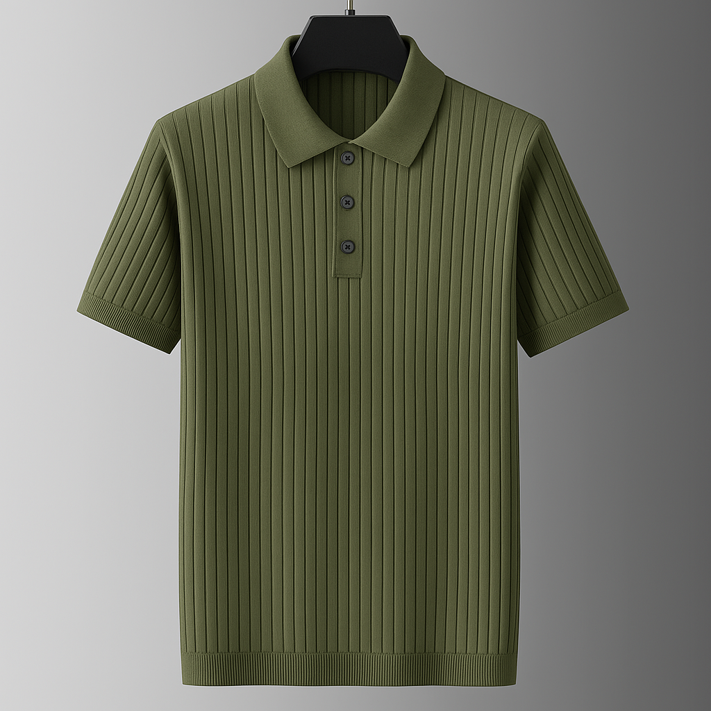 Lachlan | Ribbed Knit Polo Shirt